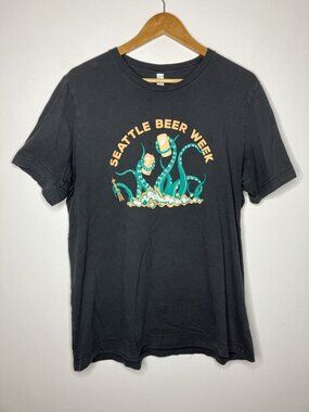 Seattle Beer Week Octopus Space Needle T-Shirt Mens XL Gray